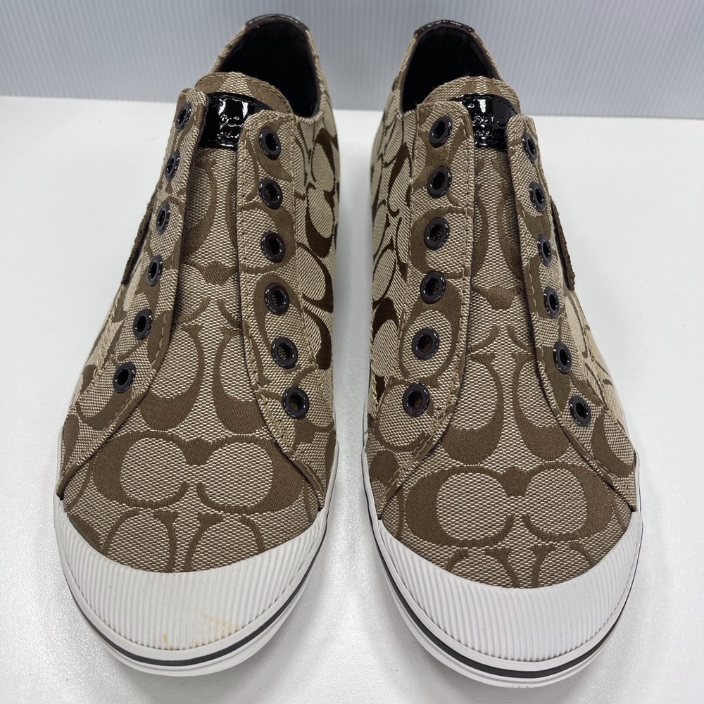 Coach Keeley Khaki Signature C Sneakers Slip On Shoes, Size 9.5 - Picture 3 of 12